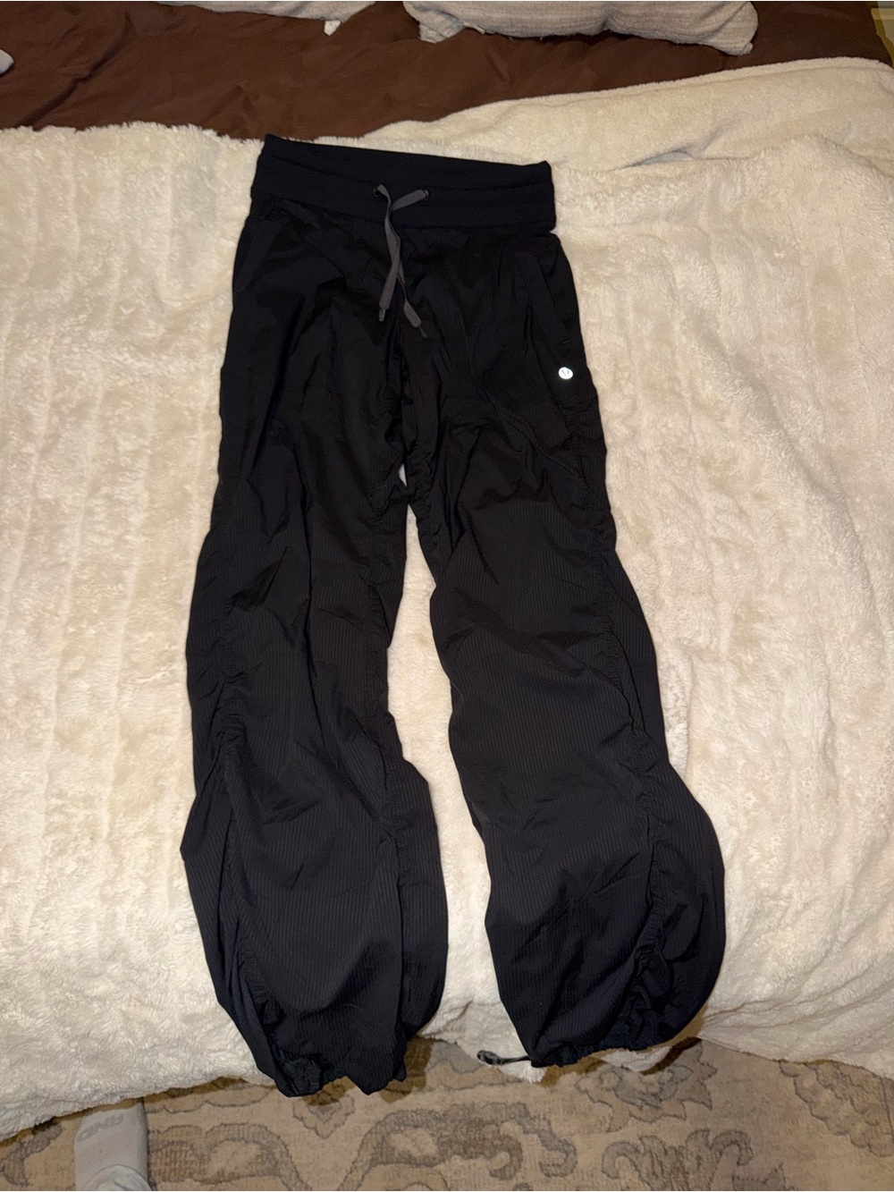 lululemon athletica Black Drawstring Track Pants with Elastic Ankles